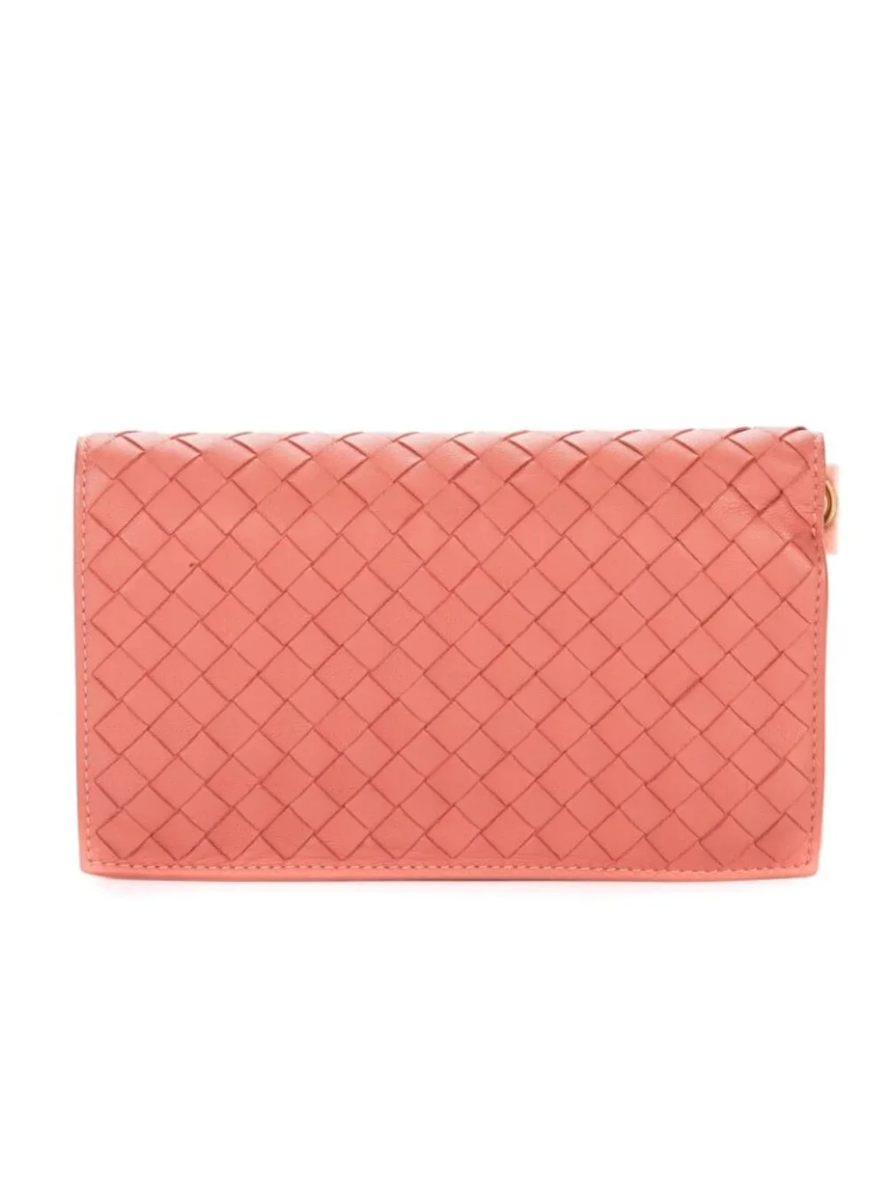 Bottega Veneta Continental Wallet Blush Pinkintrecciato Calfskin Leathera